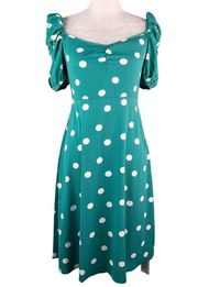 Cupshe Zoey Polka Dot Puff Sleeve Midi Dress XS New