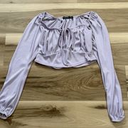 Nasty Gal  Purple Cropped Long Sleeve Top Women’s 8