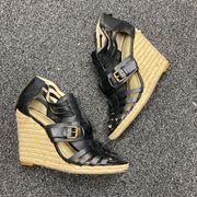 espadrilles boho wedge sandals black 8