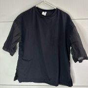 Nike Black Shirt See Thru Back Boxy Crop Top Medium