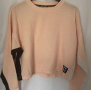 DKNY Sport Women’s Long Sleeve Peach Crew Neck Activewear Crop Size Small