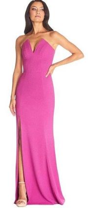 Dress the Population Fernanda Strapless Evening Gown Pink Size S