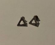 Silver Triangle Earring Set