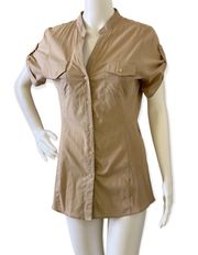 Short Sleeve Nude Button Up