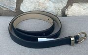 Target brand black faux leather belt gold buckle size large