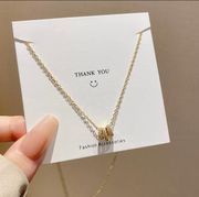 Gold ring pendant necklace women's fashion