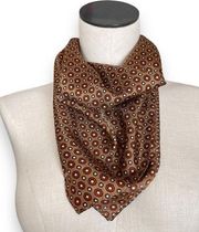 Vintage Square Scarf Bandana Polka Dot Brown Retro Pattern Professional Office