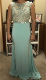 NWT Blue  prom/pageant dress.  Size 8