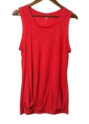 Gaiam Yoga Twist Front Tank Top Coral Large