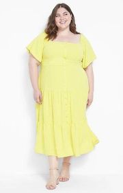 Lane Bryant yellow midi dress