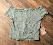 NWT off shoulder smocked crop top