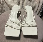 White Strappy Heels 