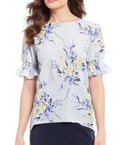 Alex Marie Floral Blouse Blue