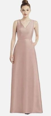 NWT Alfred Sung D778 Bridesmaid Gown with Pockets in Toasted Sugar Pink Size 6