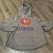 for American eagle heathered gray 3/4 sleeve slub Clemson hoodie medium