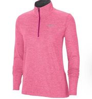 Nike Dri Fit Running Hesthered Pink 1/4 Zip LS Athletic Top M