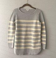 Blue & Cream Striped Sweater by J. Jill size small