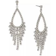 International Concepts Crystal Waterfall Statement Earrings in Silver MSRP $35 N