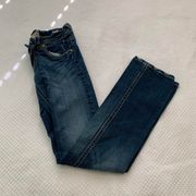 Mek Denim Mykonos Straight Low Rise Dark Wash Jeans