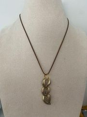 Handmade Upcycled gold tone thick link pendant necklace