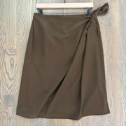 Paris Pret-a-Porte Wool Faux Wrap Pencil Skirt Brown 10