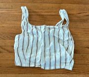 Lou & Gray Linen Stripped Crop Top