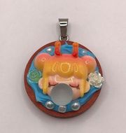 Handmade Blue Decoden Bubble Gum Girl Kawaii Pendant