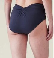 New Athleta XS Hampton High Waist Bikini Bottom Size X-Small Navy Blue