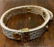 Erimish tan textured leather strap bracelet