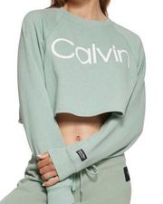 Calvin Klein Mint Green Pullover Cropped Sweater