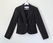 Pinstripe 1 button brown blazer lined