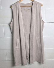 Soft Surroundings long line tan suede vest