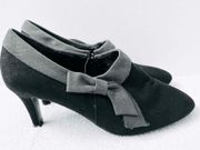 Covington Shoes Ladies Black and Grey Side Zippers 3 inch Classic heels