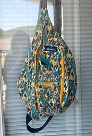 Geometric Multi- Colored  Rope Bag