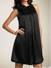 ABS BY ALLEN SCHWARTZ Black Satin Charmeuse Dress