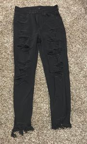 American Eagle Outfitters Black Ripped Mom Jeans