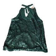 Turquoise Kirra Sequin Tank Top with a Tie in the Back