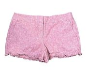 Ann Taylor LOFT Shorts Size 2 Pink Linen Cotton Blend 4" Short Womens 30X4