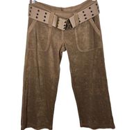 RARE  Cargo Terry Capri Pants Brown Petite NWT Y2K 2007 Collection