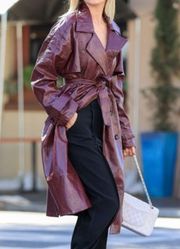 4th & Reckless x Elsa Hosk Joan Trench in Maroon