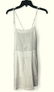 Very J ladies off white strappy cross over mini cotton pocket dress size Large