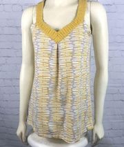 Fossil Tank Top printed in Gold Gray White Size M