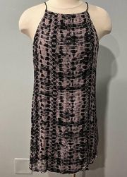 Tart Sleeveless Printed Crepe Shift Dress Animal Brown Solarized Croc Size M