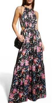 Aidan Mattox Tiered Floral Maxi Dress