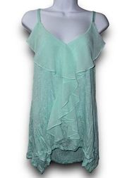 Ambiance apparel teal ruffle tank top women’s size 2X NWT