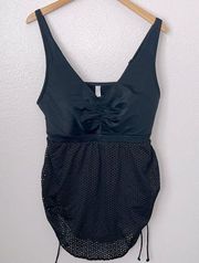 Swim by Cacique black one piece swim mess skirt 18