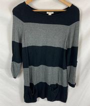 Caslon Oversized Sweater Striped with Pockets size Petite XS