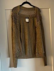 Dolce and Gabbana gold cardigan