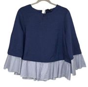 Halogen Blue/White Top(Size Medium)