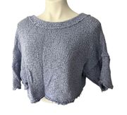 Earthbound Trading Slouchy Cropped Drop Sleeve Cotton Knit Top